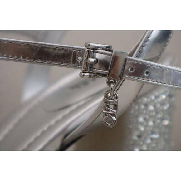 Michael Kors Women Sz 9M Silver Metallic Embellished Laci Platform Sandals - Picture 8 of 13